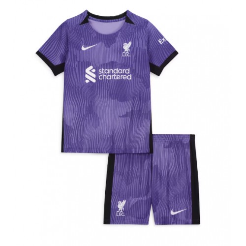 Otroški Nogometni dresi Liverpool Tretji 2023-24 Kratek Rokav (+ Kratke hlače)